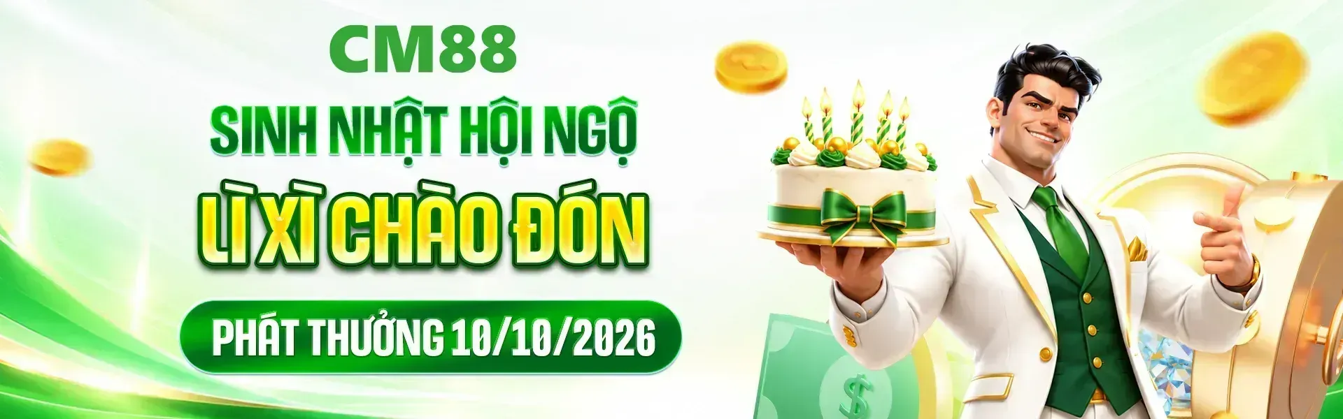 3. Nhân dịp kỷ niệm sinh nhật, CM88 mang đến chương trình tri ân với hàng ngàn quà tặng dành riêng cho hội viên. Đăng ký tài khoản để cập nhật thể lệ và các ưu đãi hiện có.